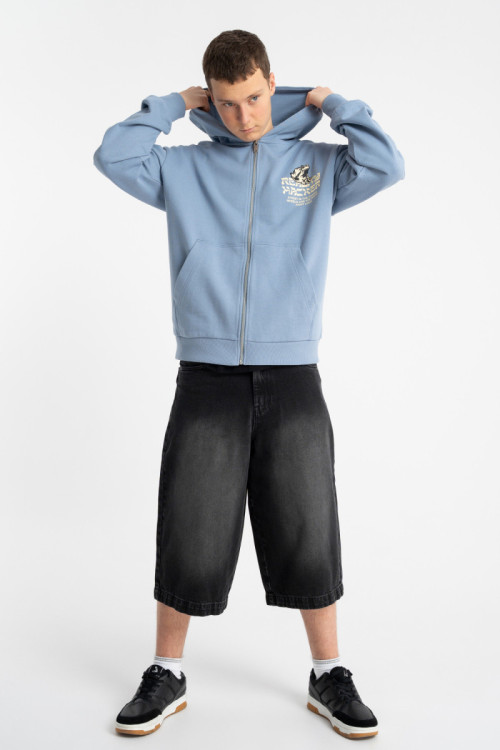 Czarne krótkie spodenki jeansowe model JORTS z efektem sprania