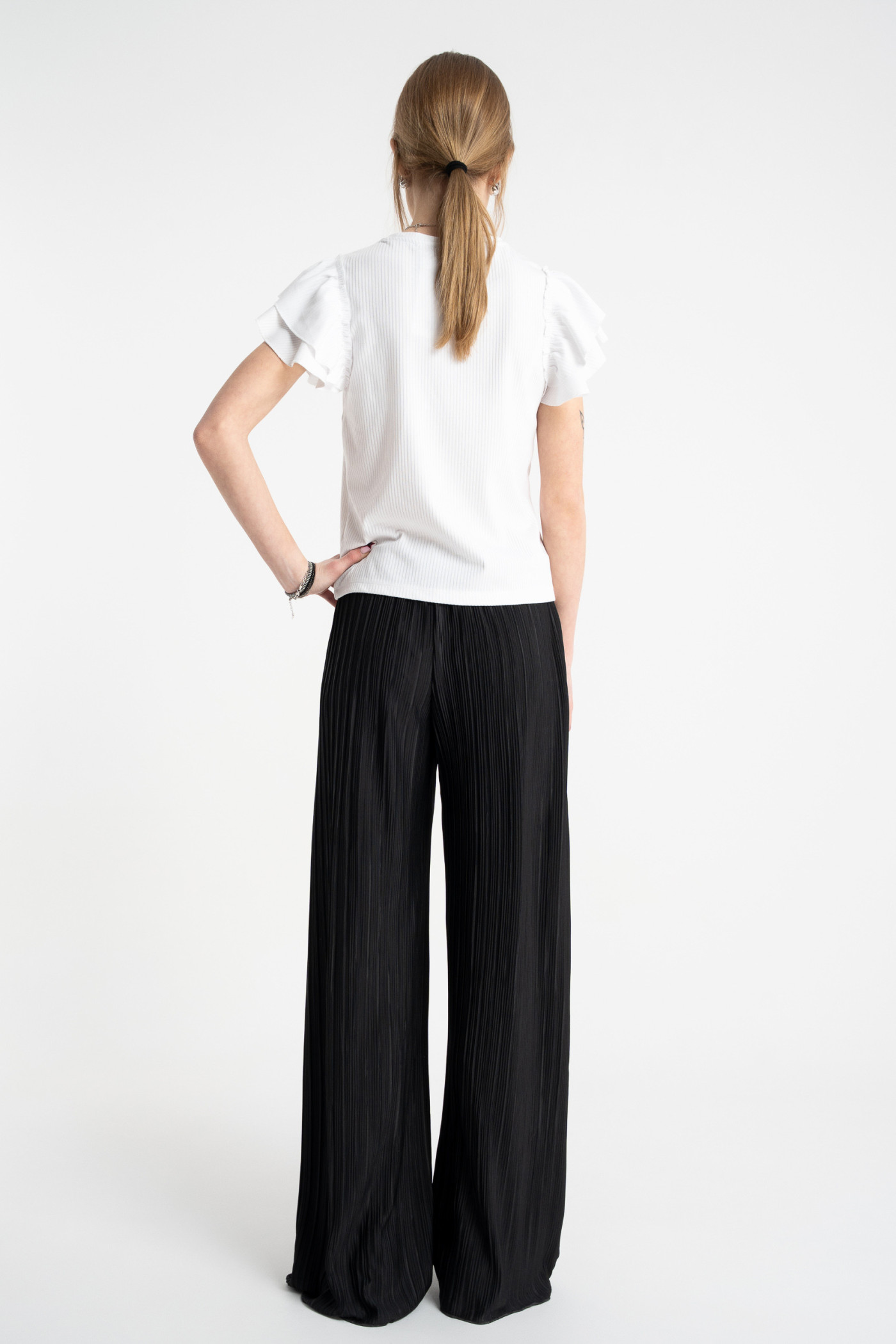 Czarne spodnie WIDE LEG plisowane