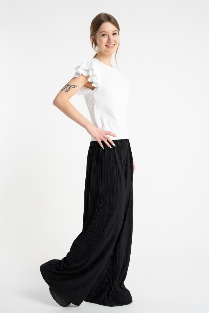 Czarne spodnie WIDE LEG plisowane