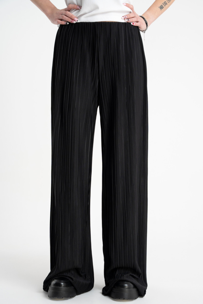 Czarne spodnie WIDE LEG plisowane