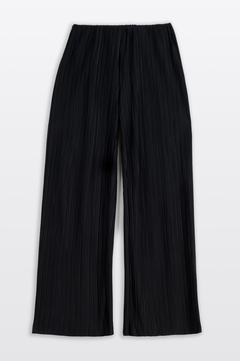 Czarne spodnie WIDE LEG plisowane