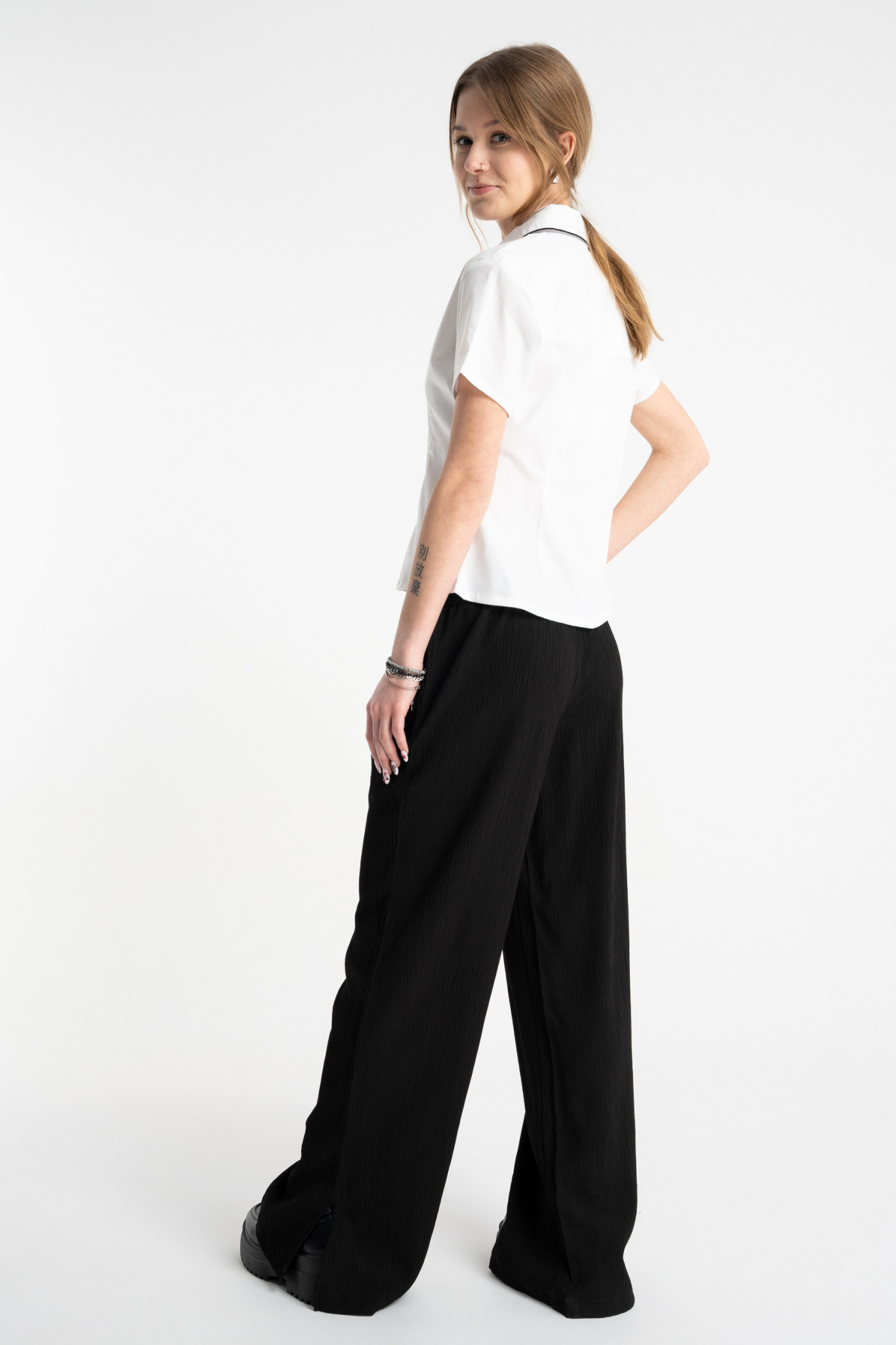 Czarne eleganckie spodnie WIDE LEG