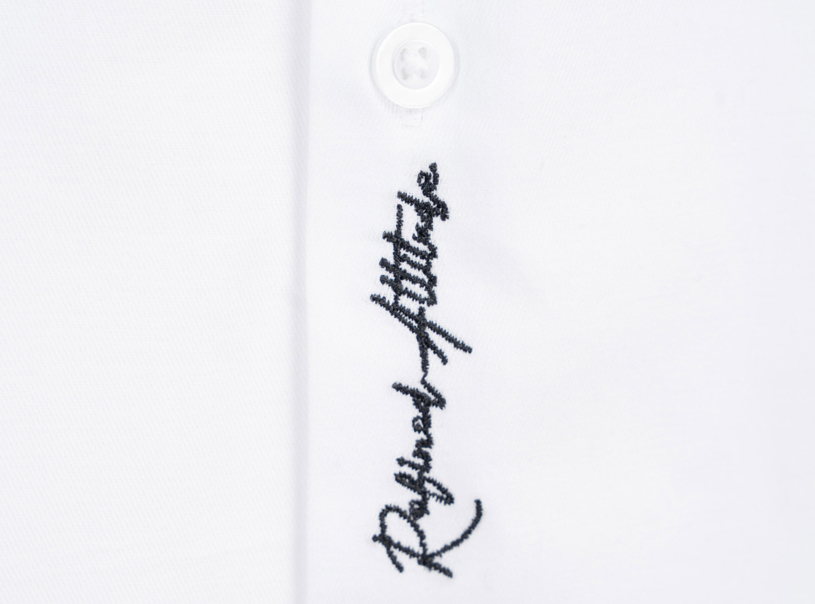 Biała koszula REGULAR z krótkim rękawem z minimalistycznym haftem