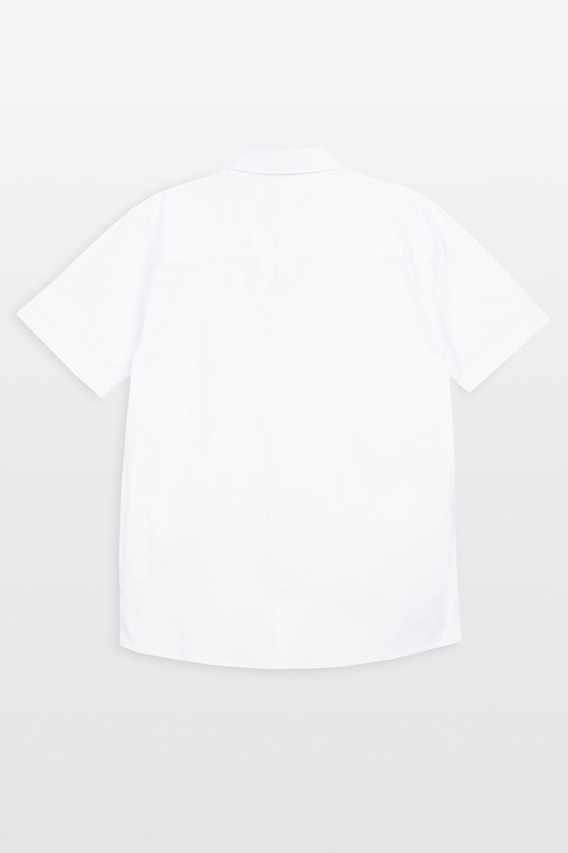 Biała koszula REGULAR z krótkim rękawem z minimalistycznym haftem