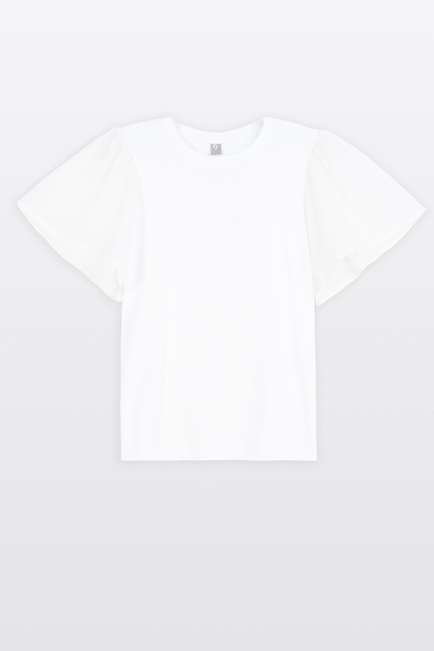 Biała bluzka z krótkimi ozdobnymi rękawami