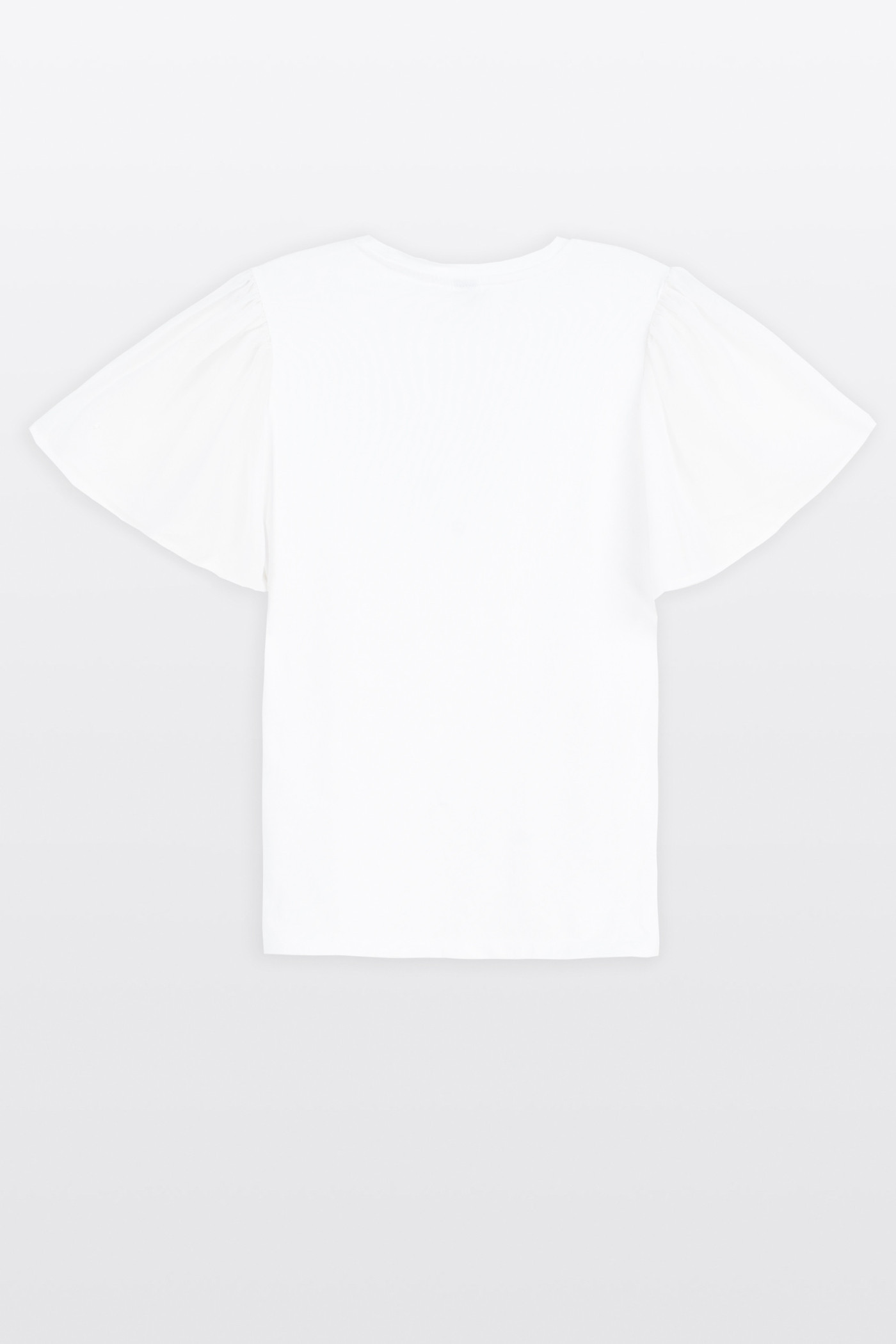 Biała bluzka z krótkimi ozdobnymi rękawami