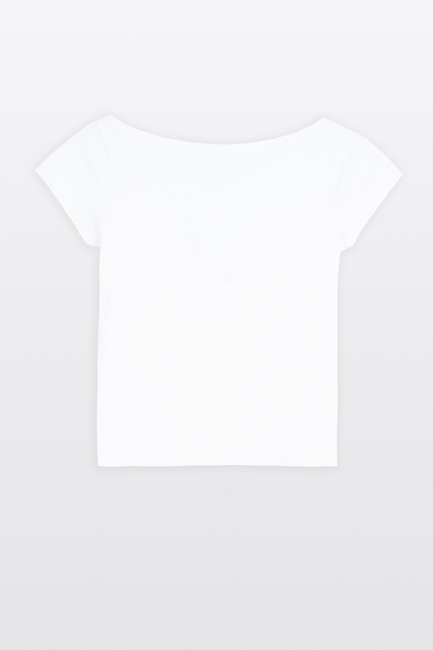 Gładka biała bluzka z dekoltem łódką