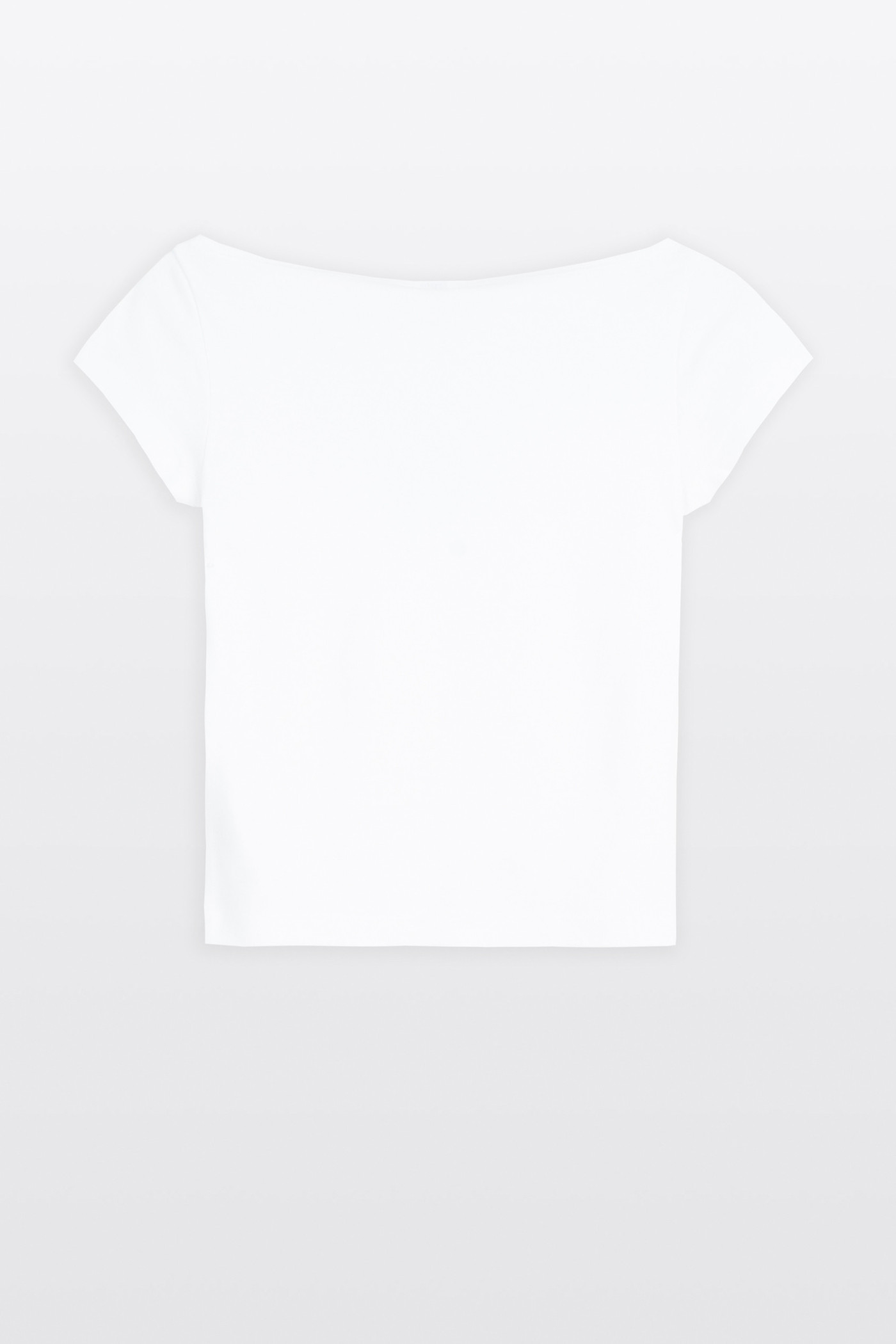 Gładka biała bluzka z dekoltem łódką