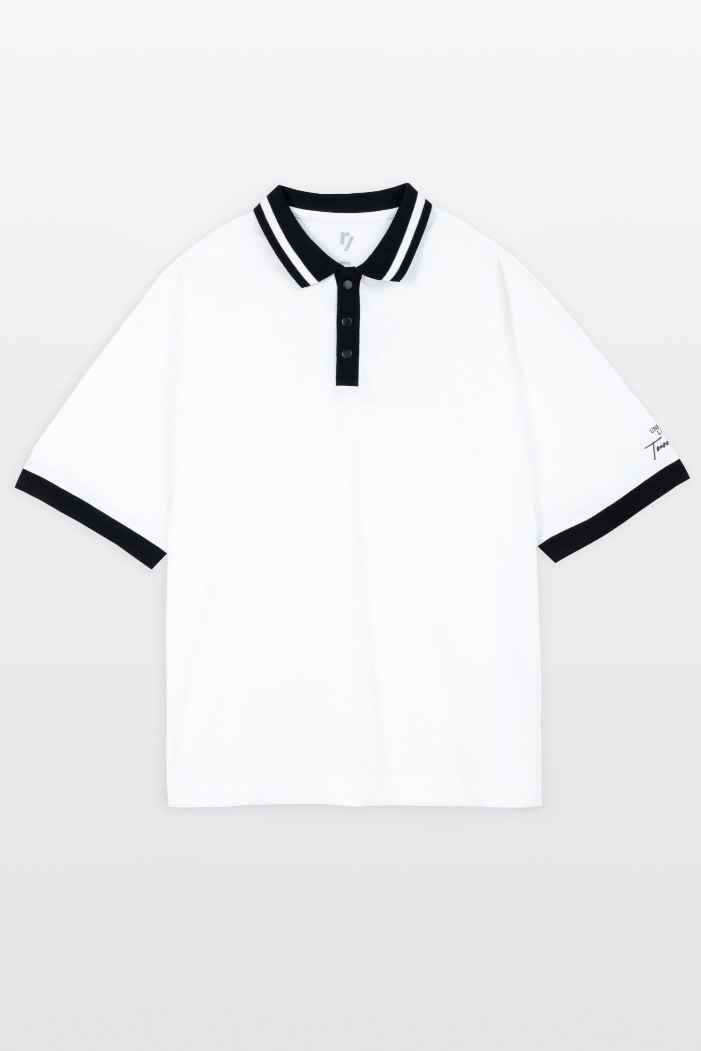 Biała koszulka polo z krótkim rękawem z kontrastową lamówką