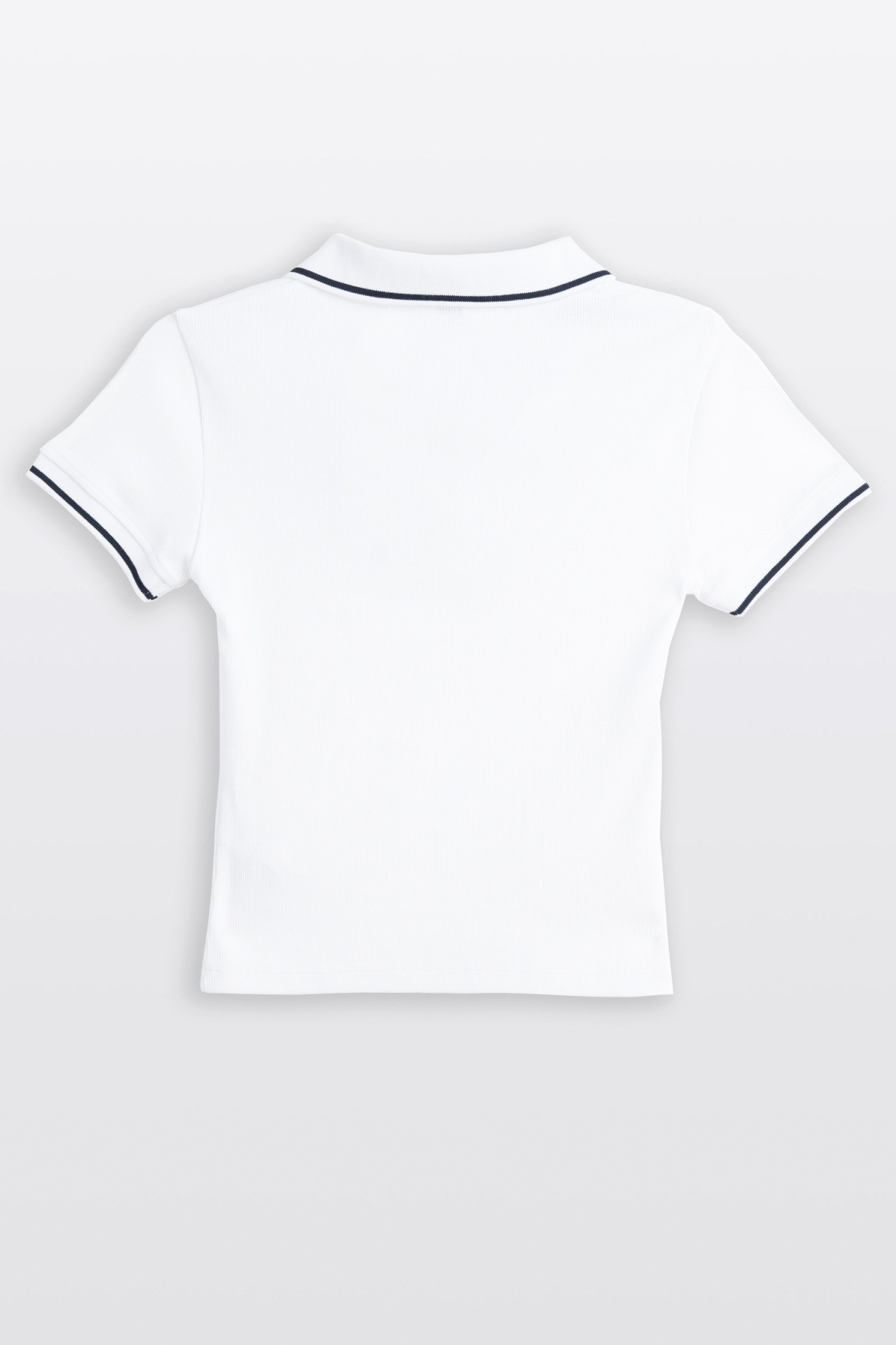 Koszulka polo z prążkowanej dzianiny z kontrastowym wykończeniem