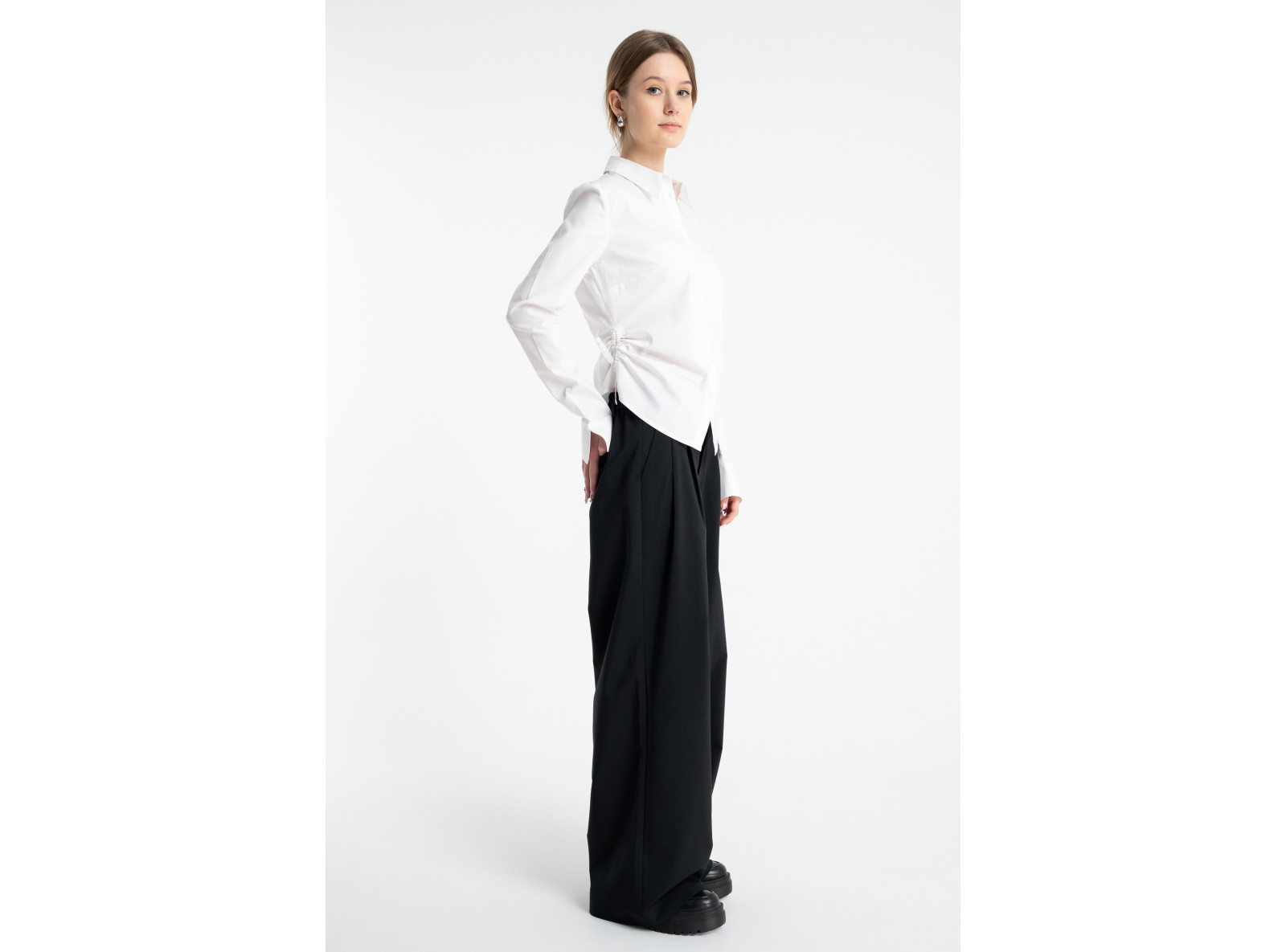 Czarne eleganckie spodnie WIDE LEG