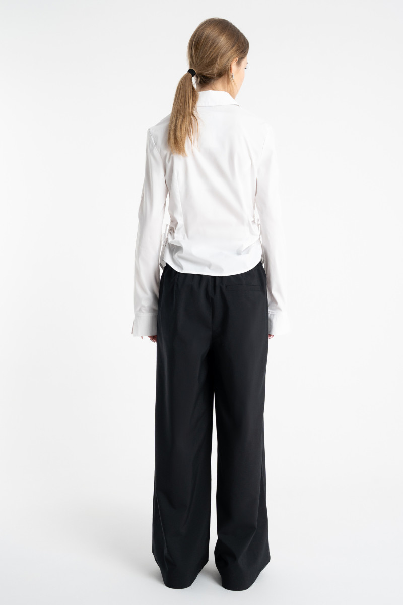 Czarne eleganckie spodnie WIDE LEG