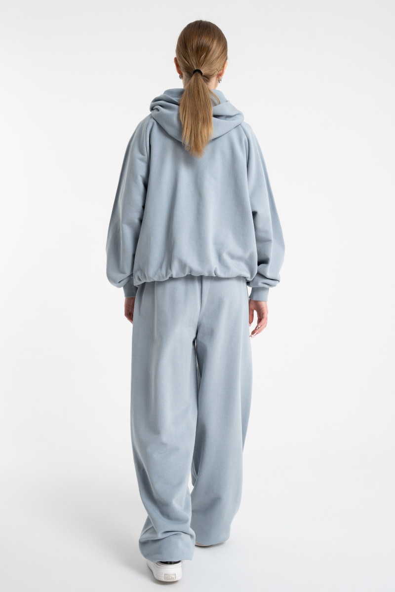 Jasnoniebieskie spodnie dresowe OVERSIZE bez nadruków