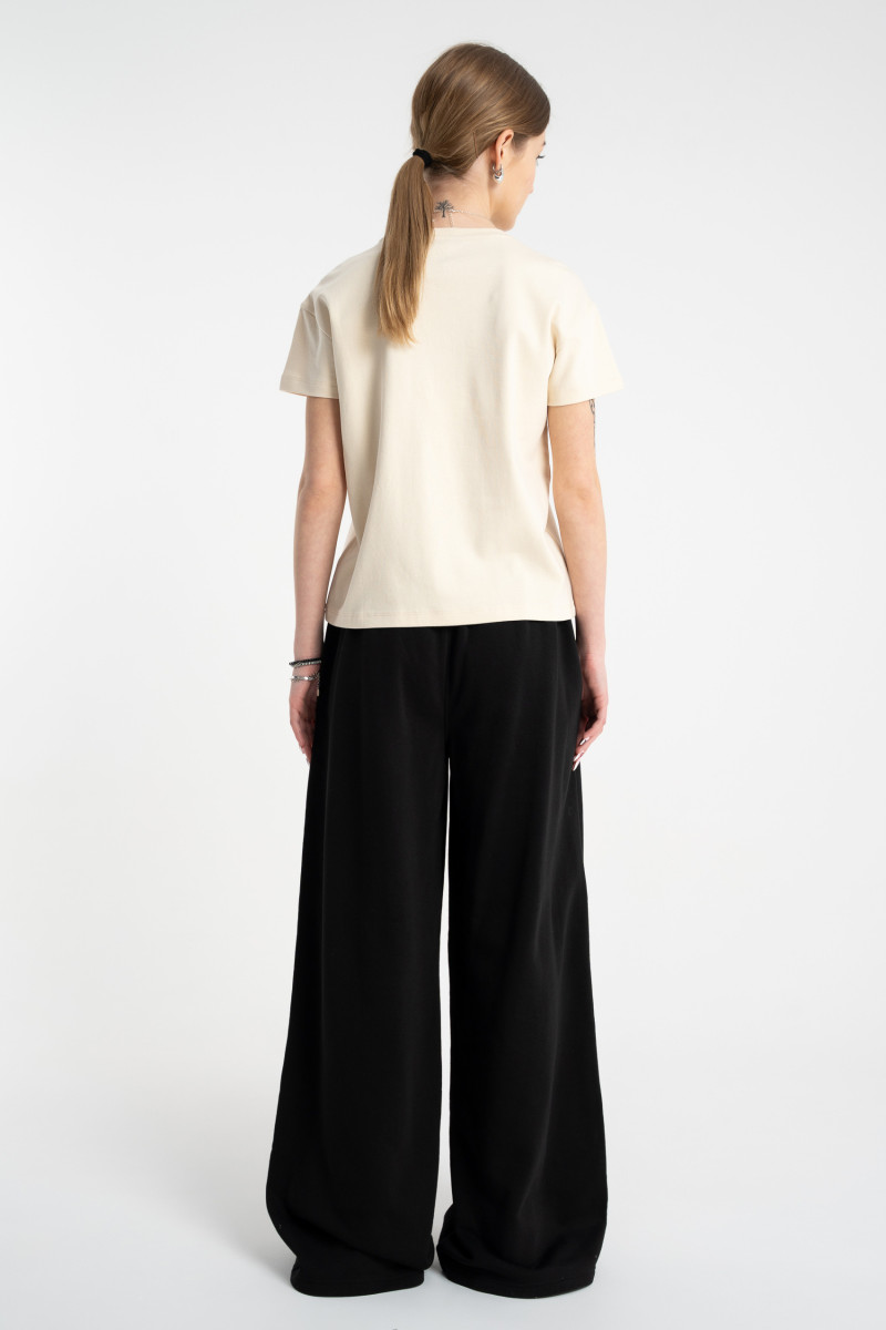 Czarne spodnie dresowe WIDE LEG bez nadruków