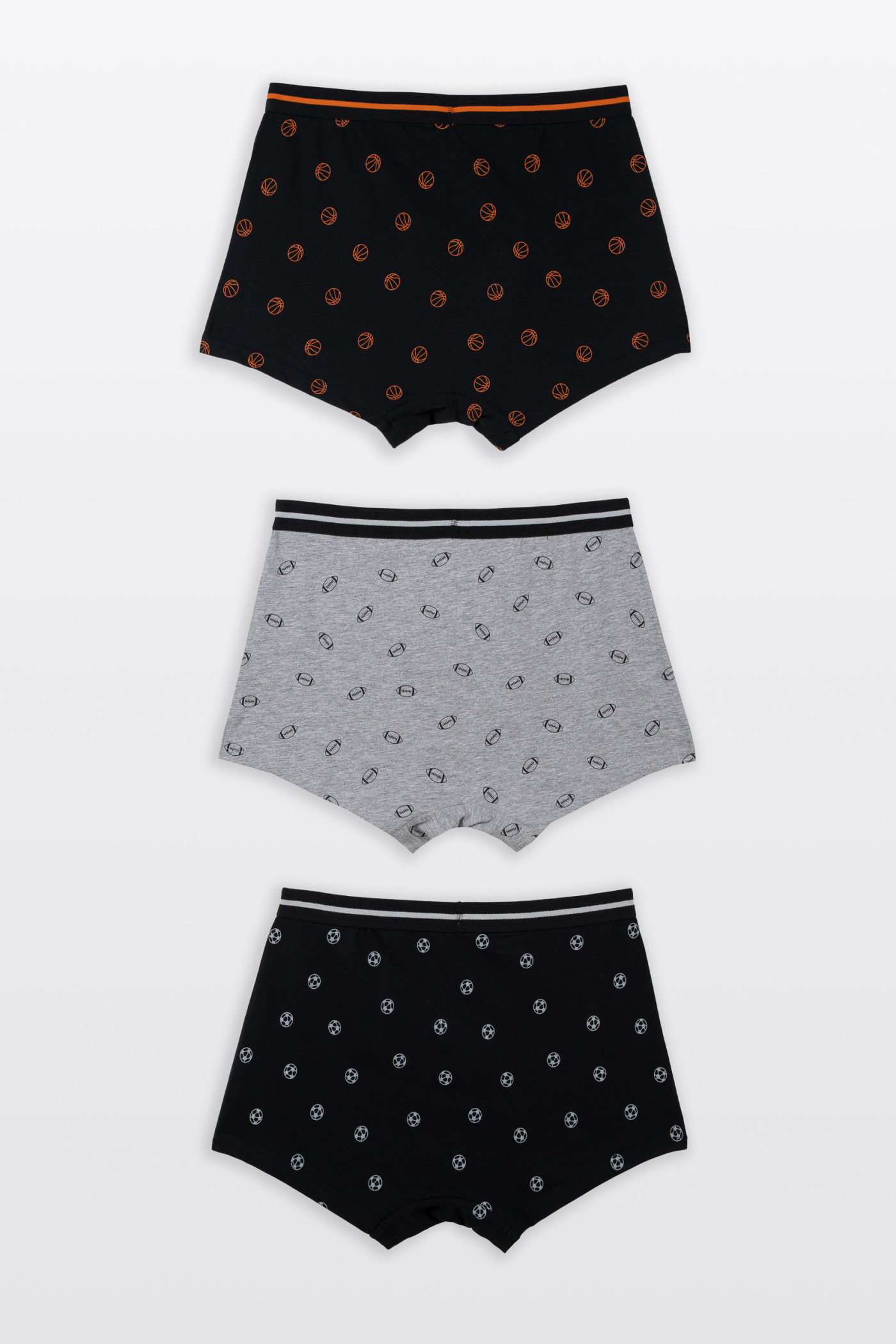 Biało-czarne bokserki z nadrukami 3-PAK