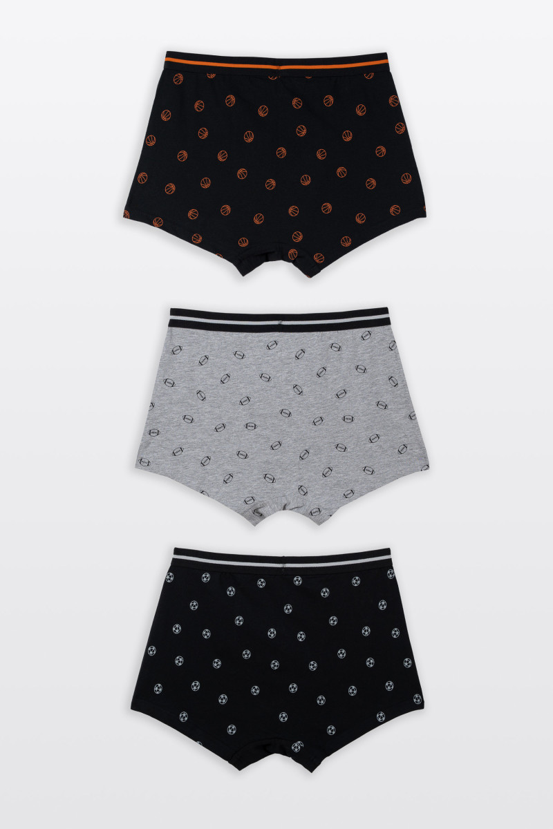 Biało-czarne bokserki z nadrukami 3-PAK
