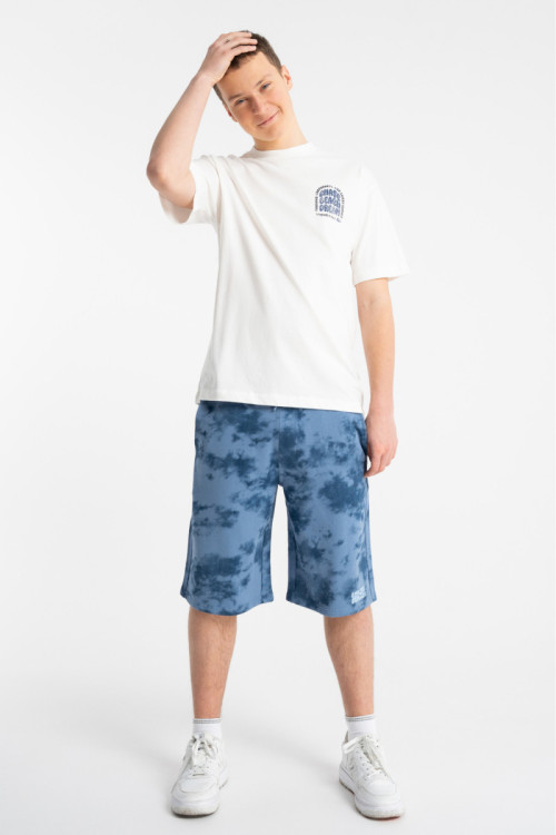 Biały t-shirt LOOSE z autorską grafiką z tyłu