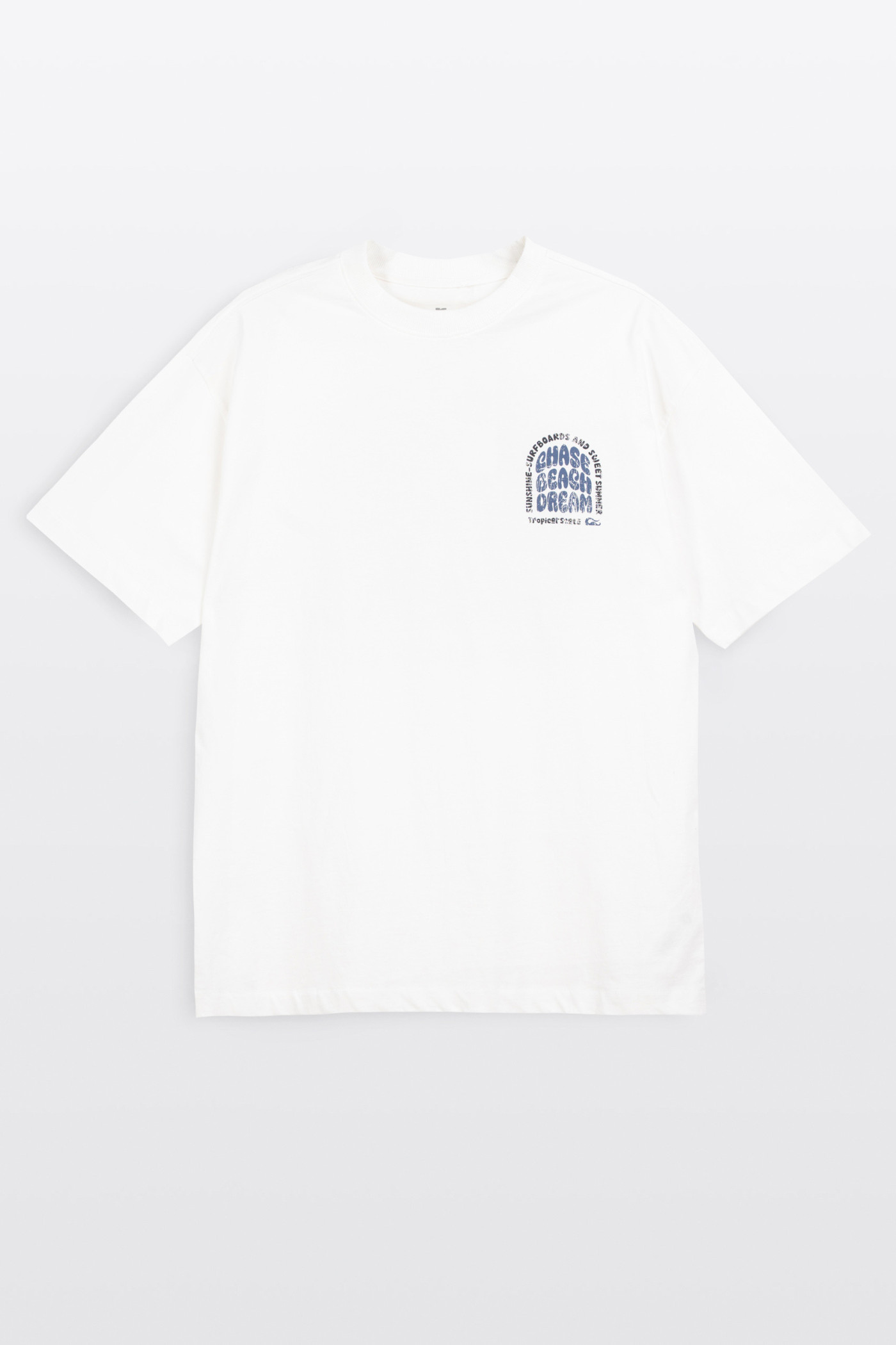 Biały t-shirt LOOSE z autorską grafiką z tyłu