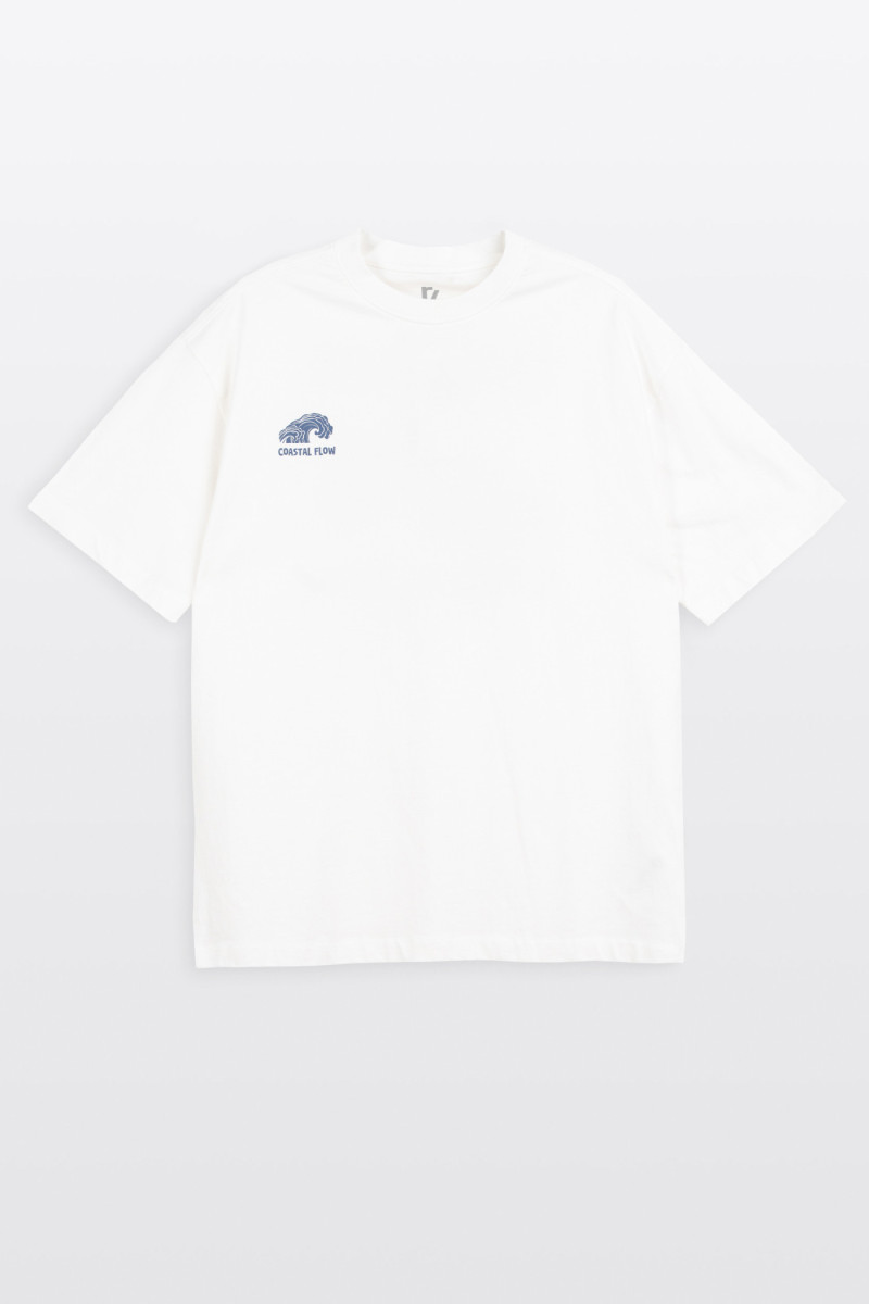 Biały t-shirt REGULAR z autorską grafika z tyłu