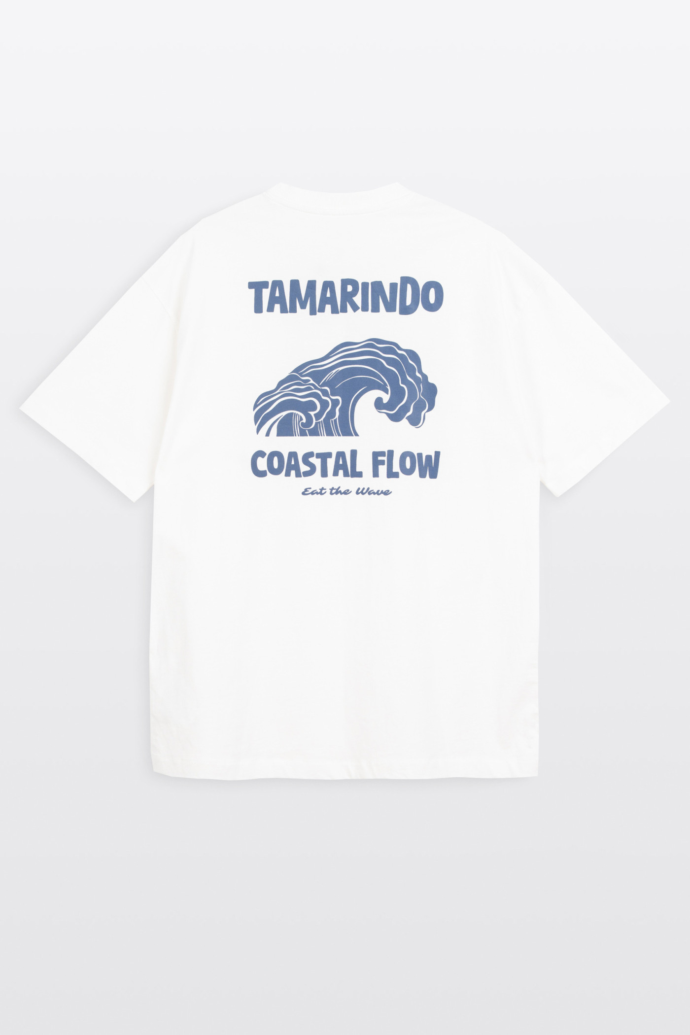 Biały t-shirt REGULAR z autorską grafika z tyłu