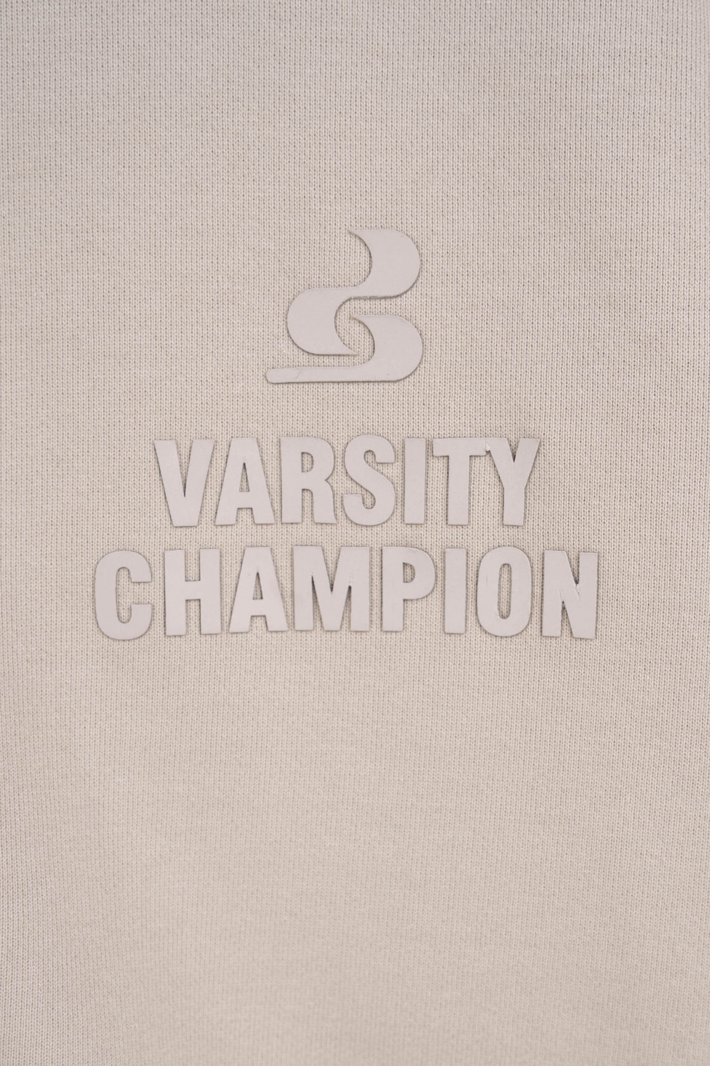 Beżowa bluza na stójce z autorską grafiką z tyłu