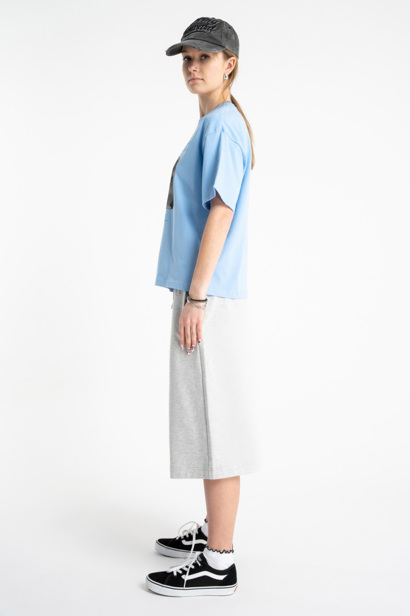 Krótkie spodenki dresowe szary melanż bez nadruków