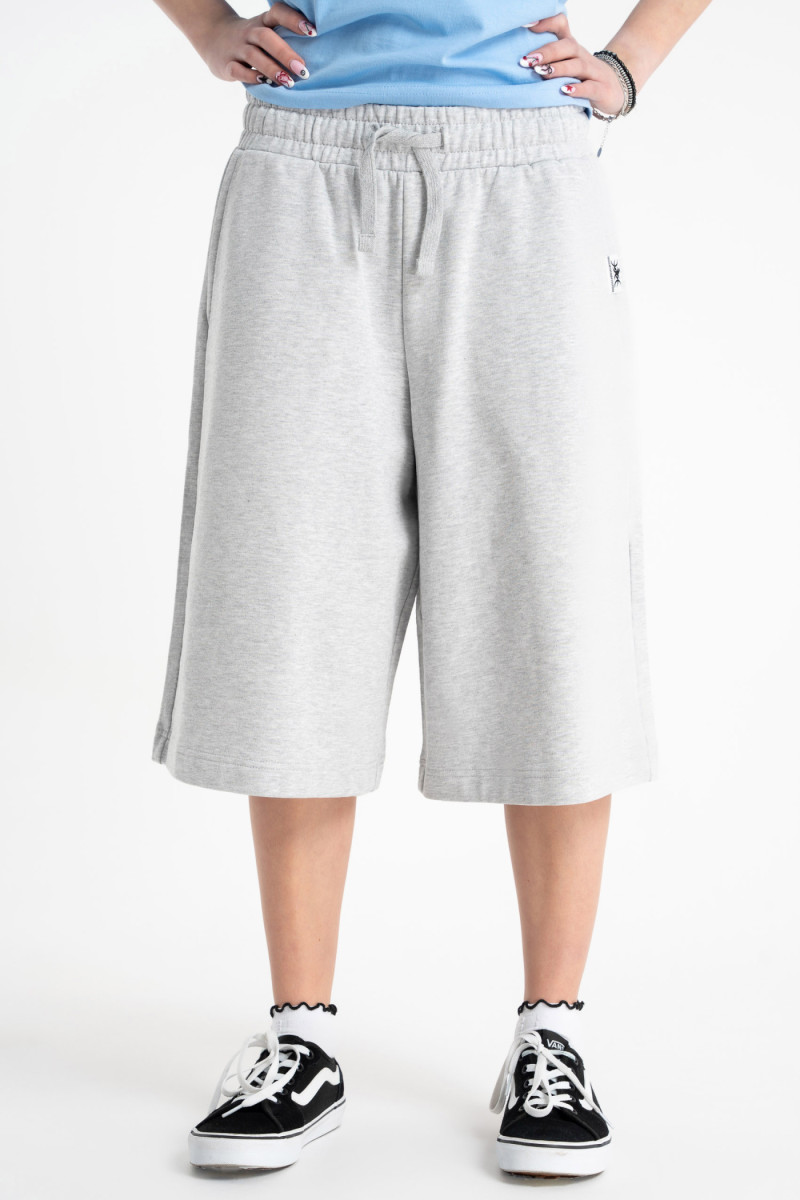 Krótkie spodenki dresowe szary melanż bez nadruków