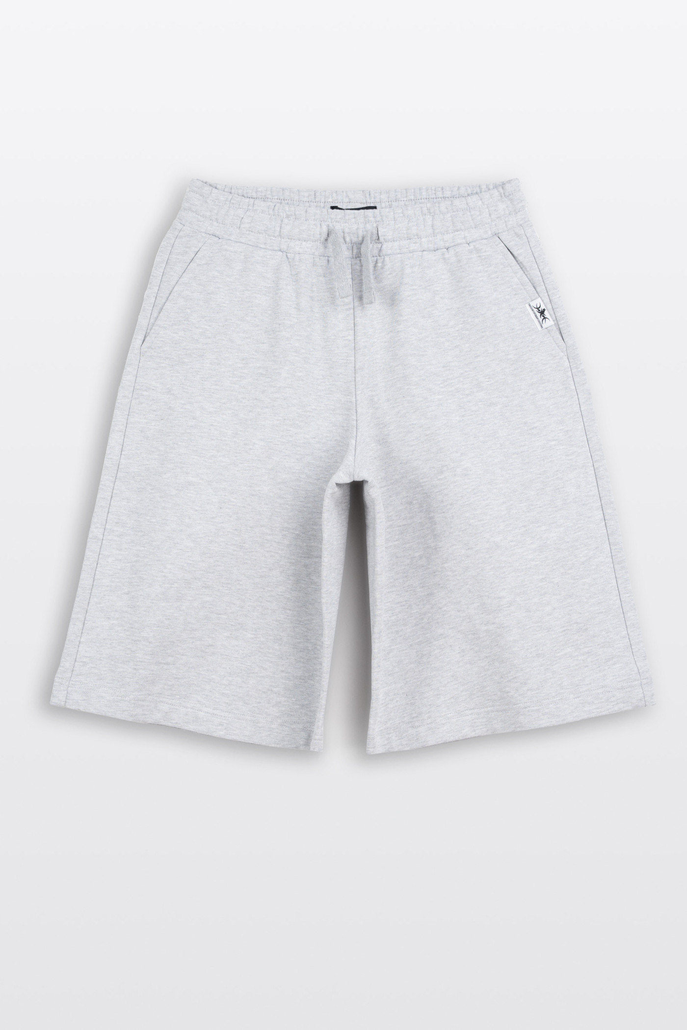 Krótkie spodenki dresowe szary melanż bez nadruków