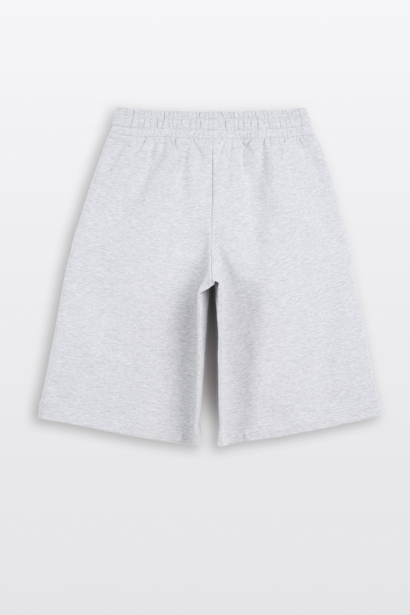Krótkie spodenki dresowe szary melanż bez nadruków