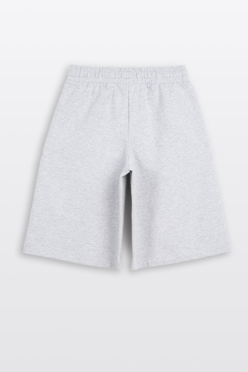 Krótkie spodenki dresowe szary melanż bez nadruków