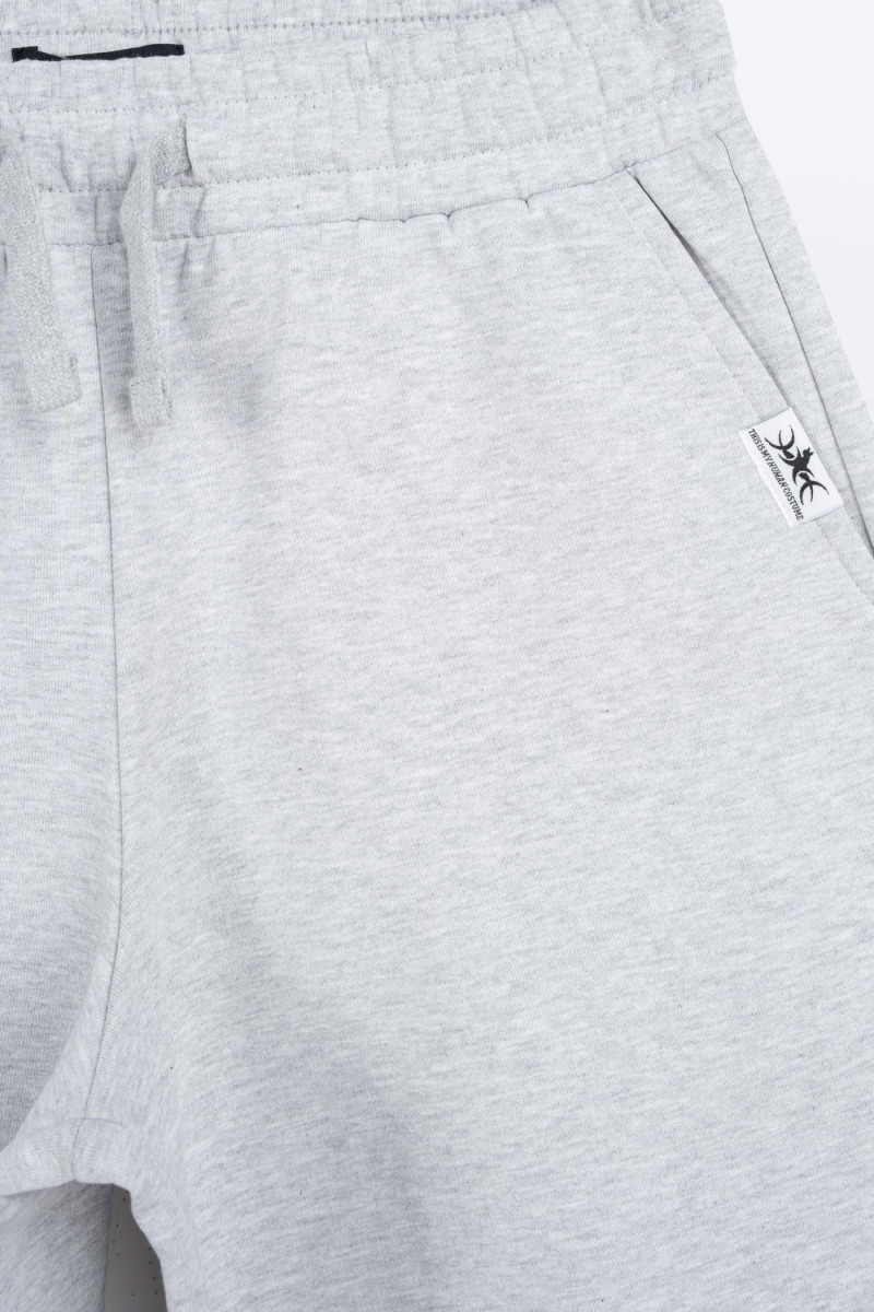 Krótkie spodenki dresowe szary melanż bez nadruków