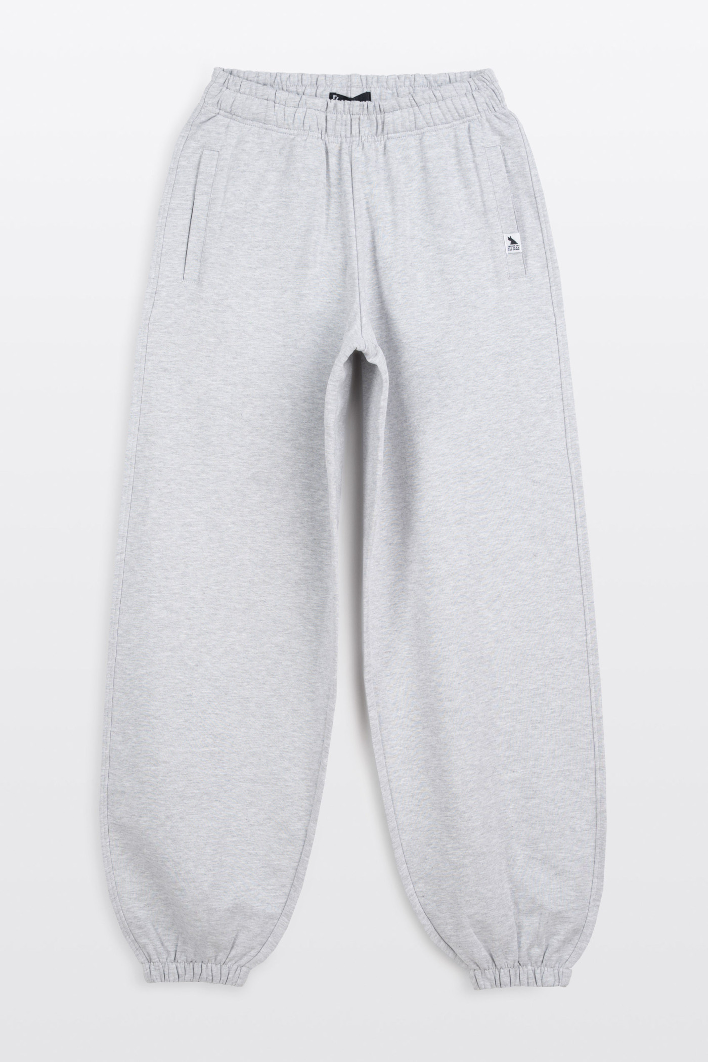 Spodnie dresowe szary melanż OVERSIZE bez nadruków