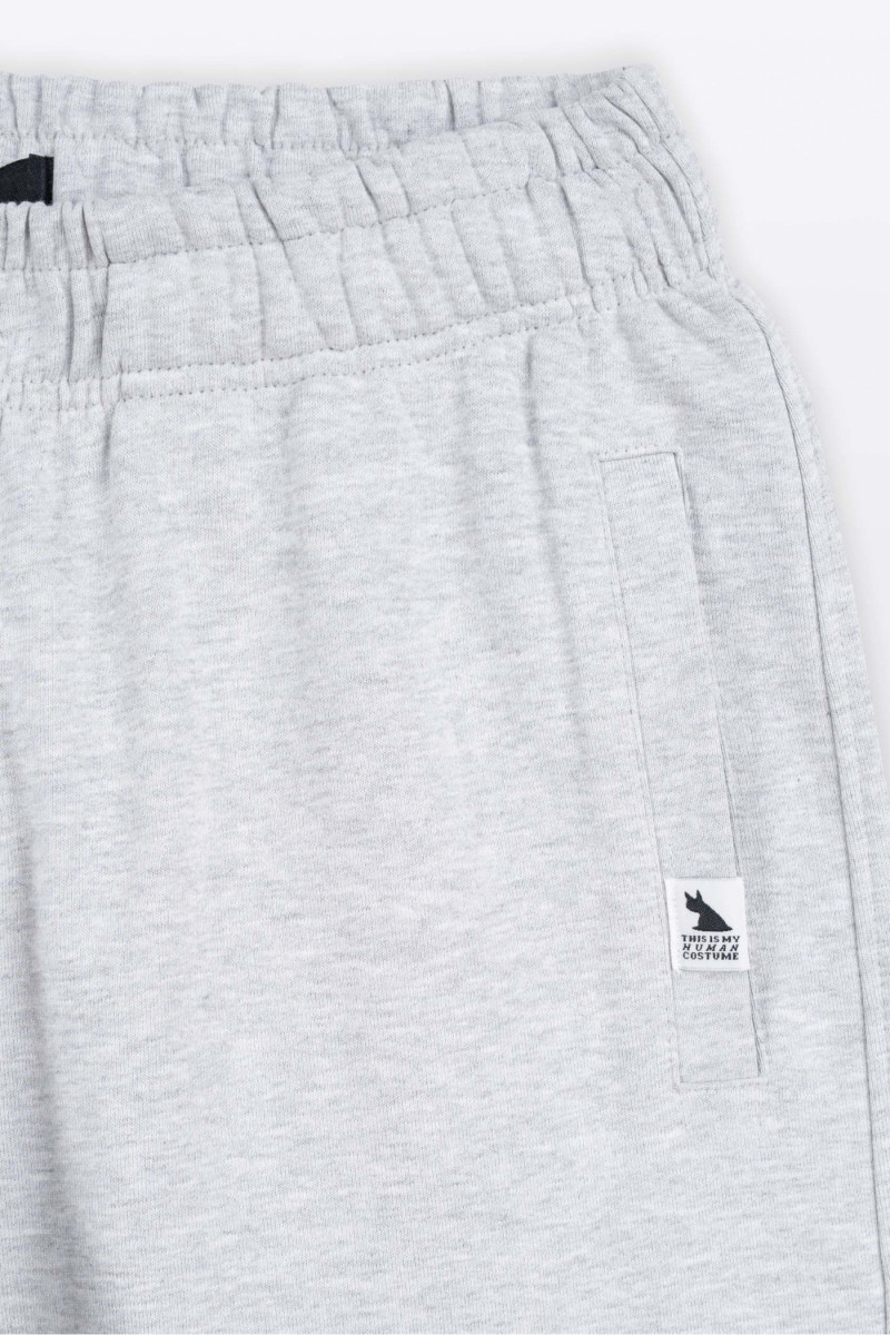 Spodnie dresowe szary melanż OVERSIZE bez nadruków