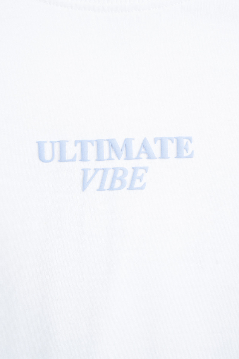 Biały t-shirt BOXY z autorską grafika z tyłu