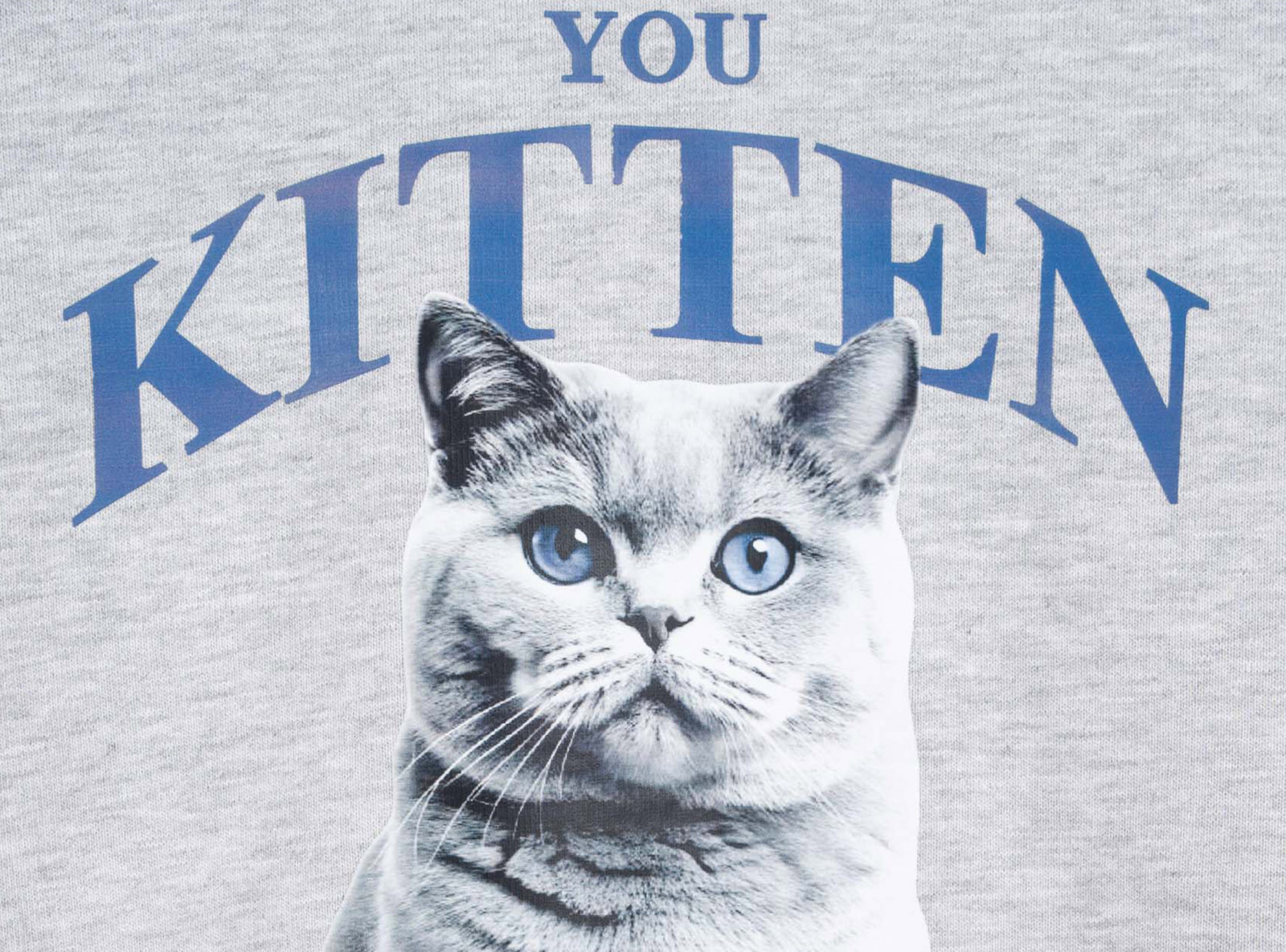 Bluza CREWNECK szary melanż bez kaptura z autorską grafiką z przodu