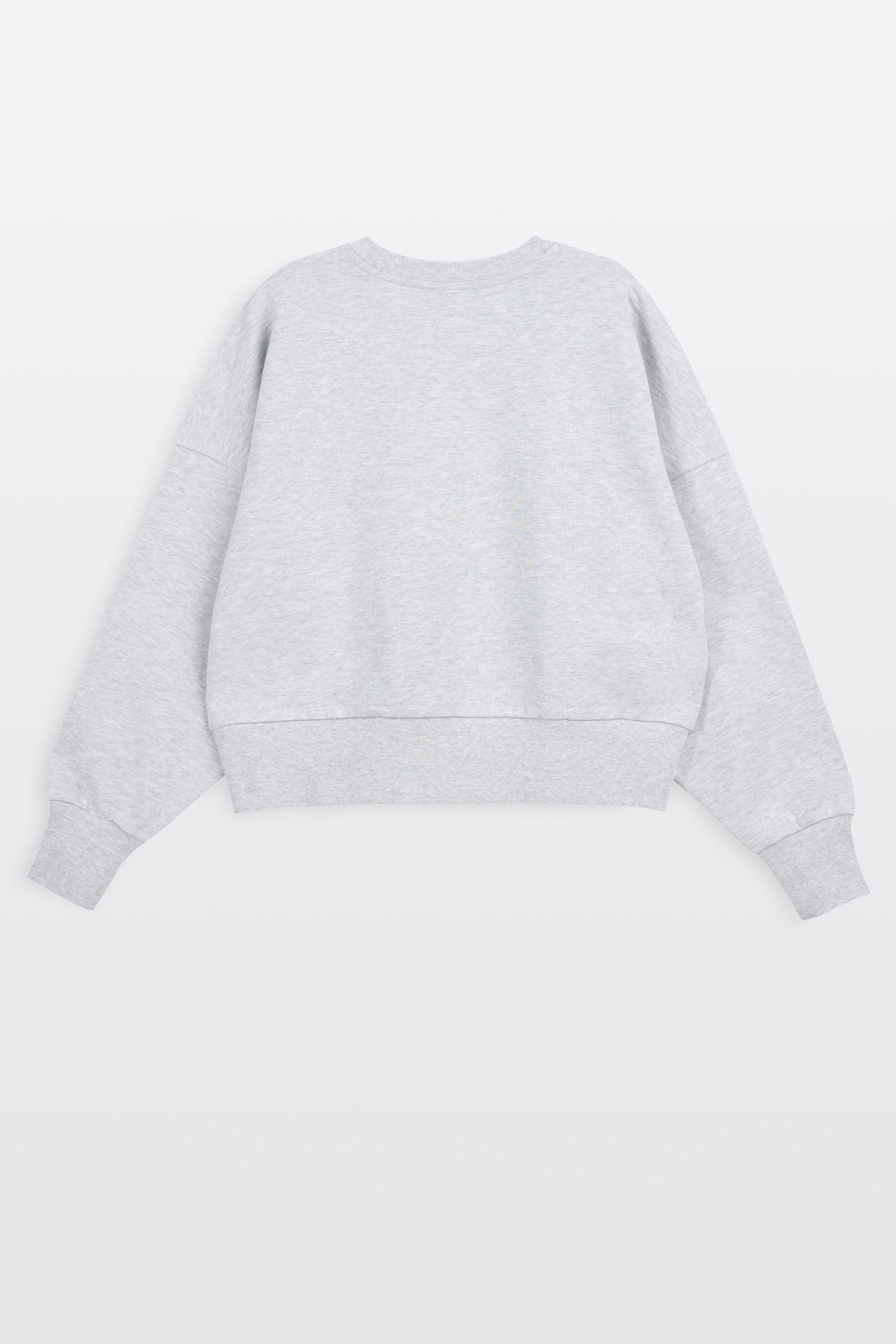 Bluza CREWNECK szary melanż bez kaptura z autorską grafiką z przodu