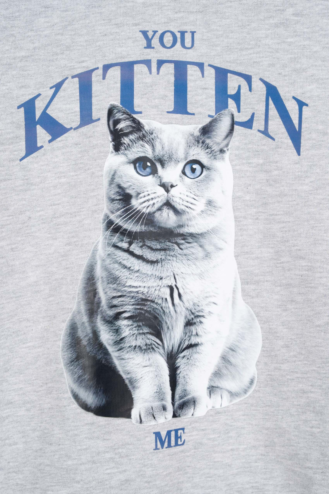 Bluza CREWNECK szary melanż bez kaptura z autorską grafiką z przodu