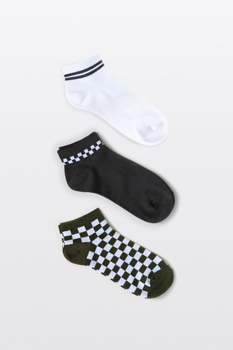 Biało-czarne skarpety 3-PAK, kremowy