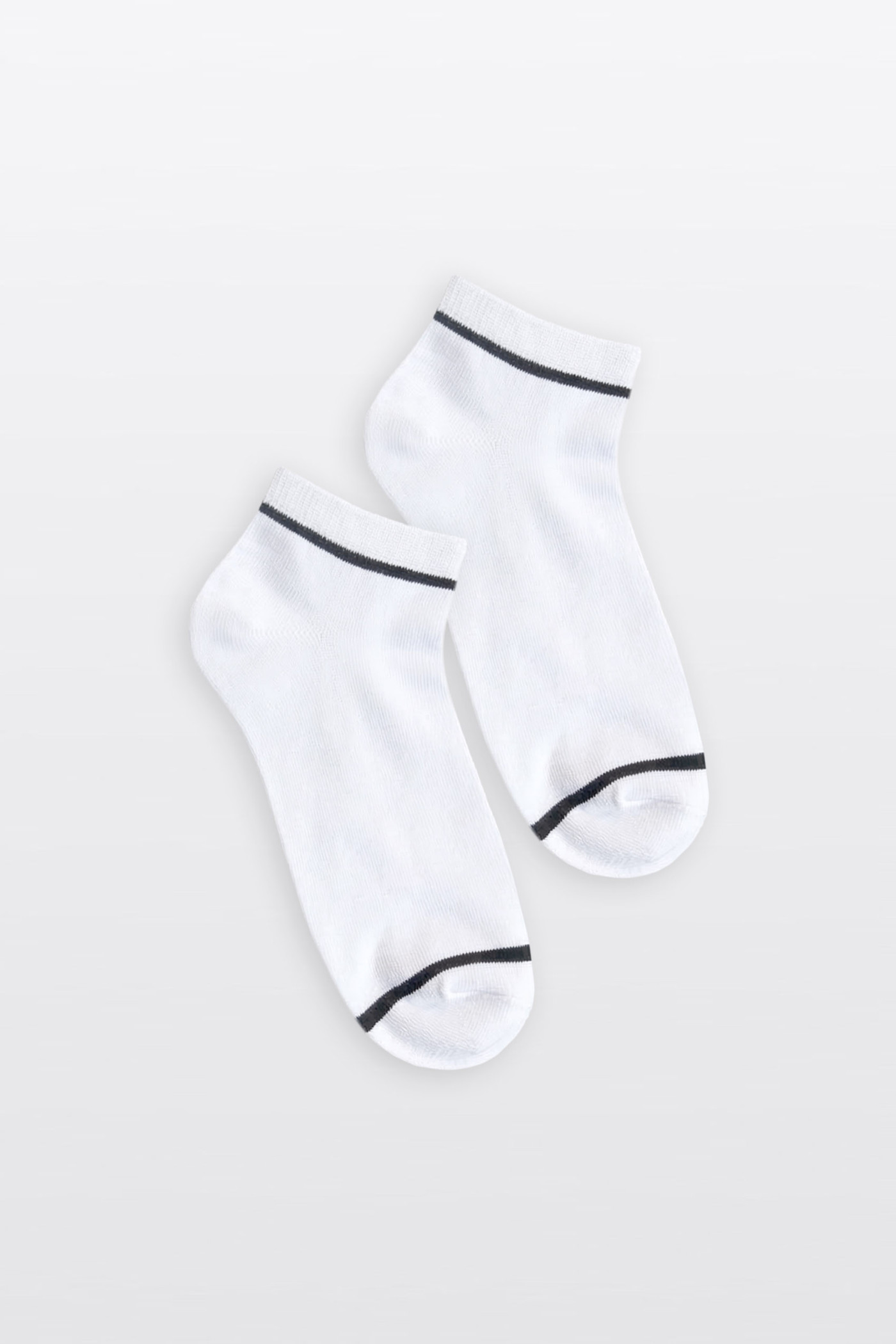 Białe skarpety z kontrastowymi paskami 3-PAK