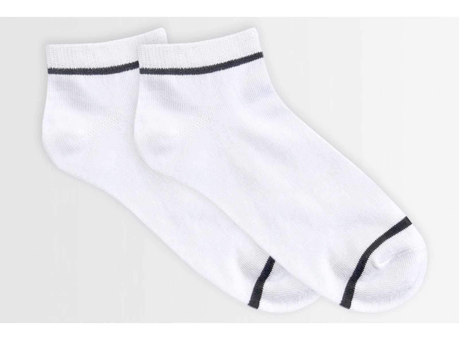 Białe skarpety z kontrastowymi paskami 3-PAK