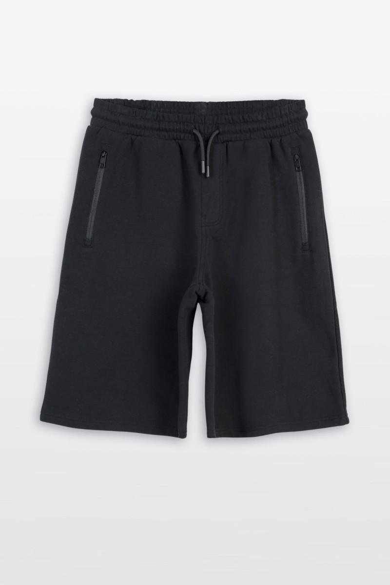Czarne krótkie spodenki dresowe REGULAR bez nadruków