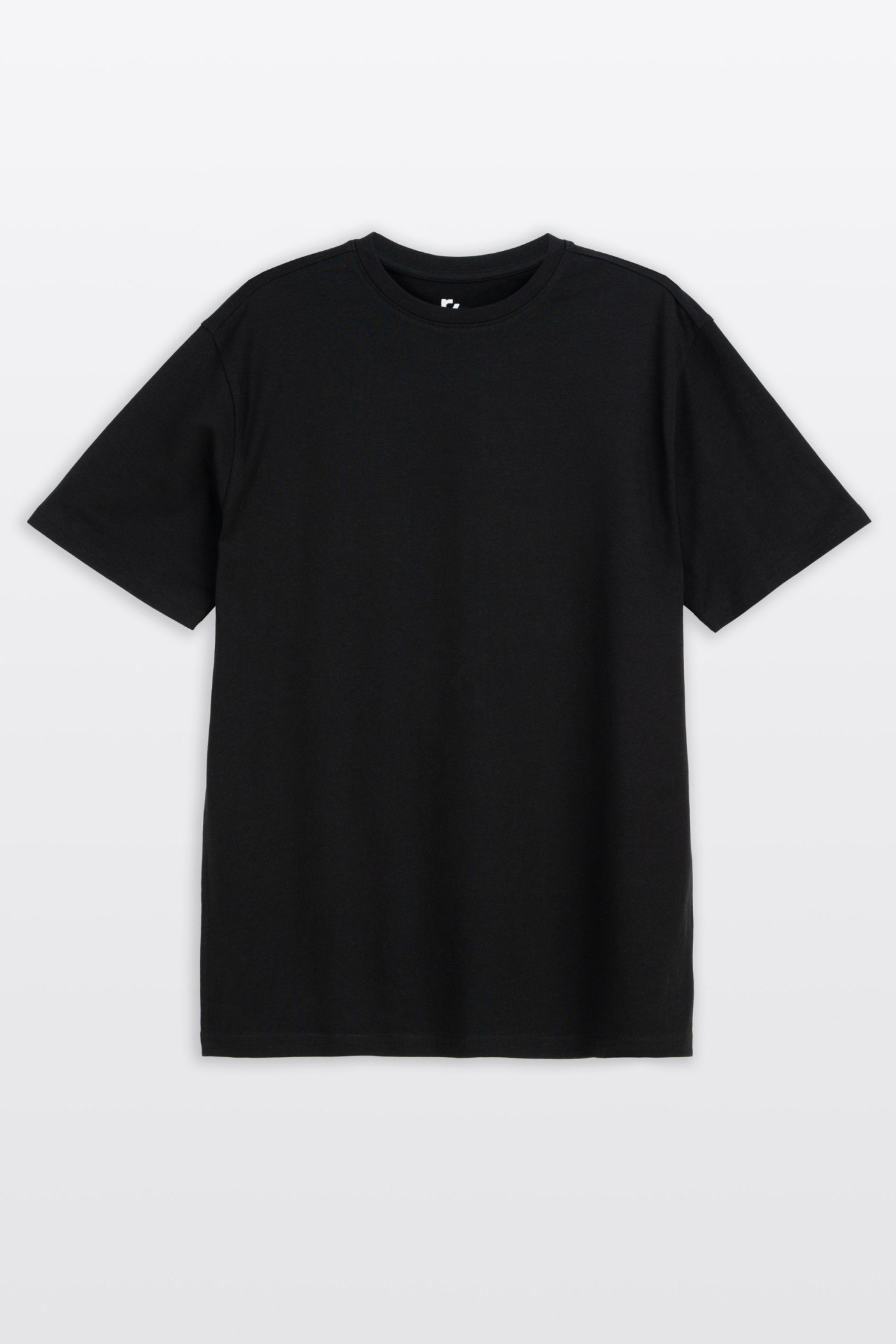 Czarny t-shirt REGULAR bez nadruków