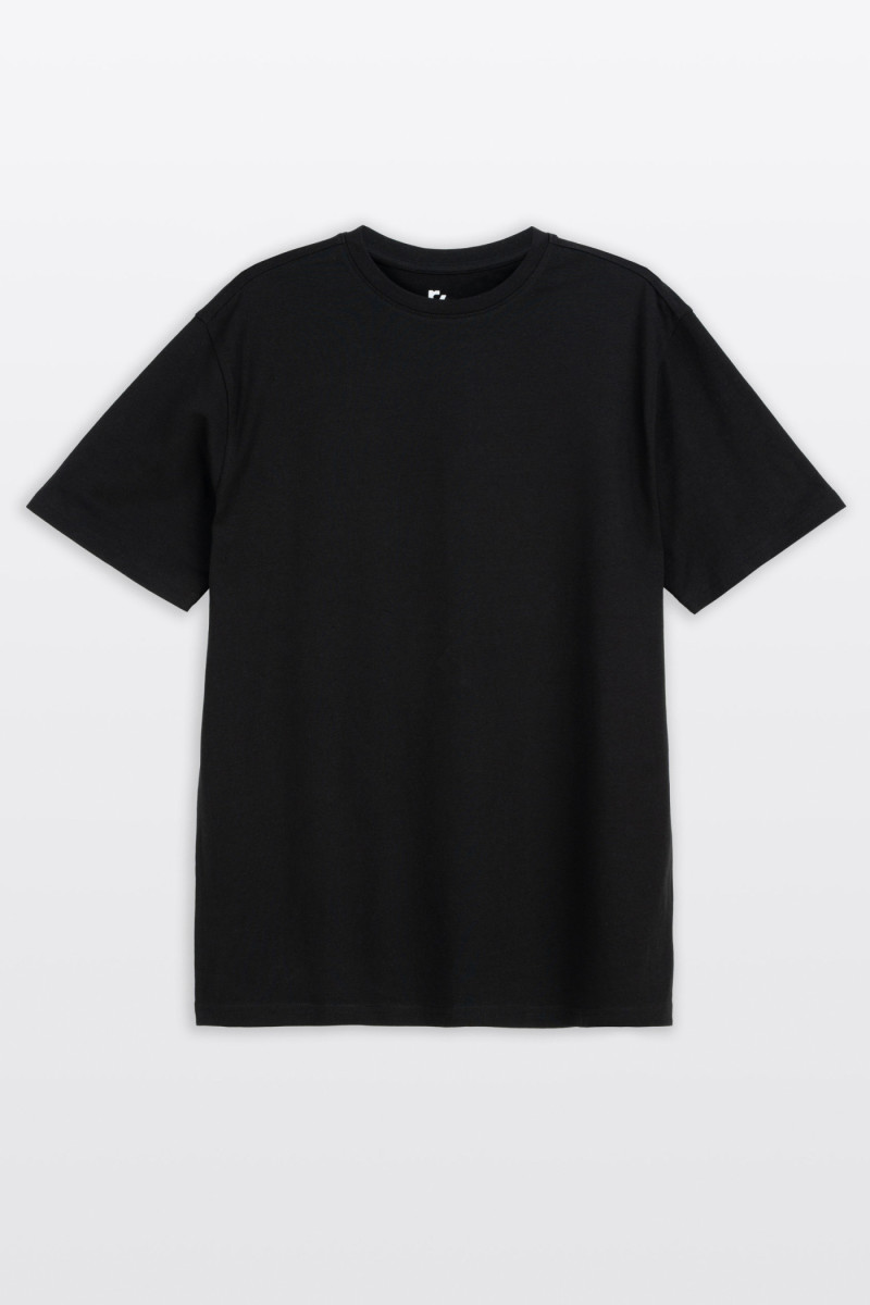 Czarny t-shirt REGULAR bez nadruków