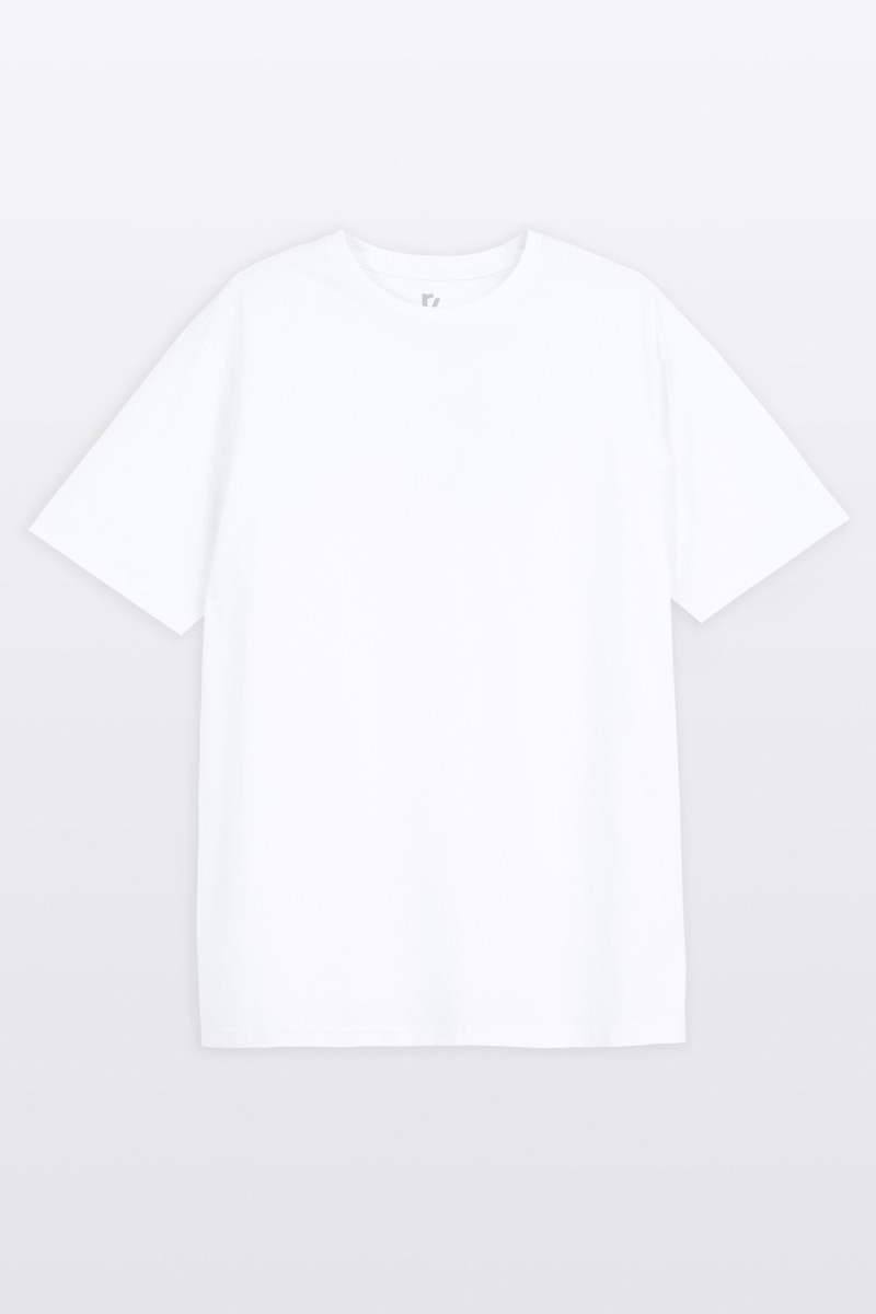 Biały t-shirt REGULAR bez nadruków