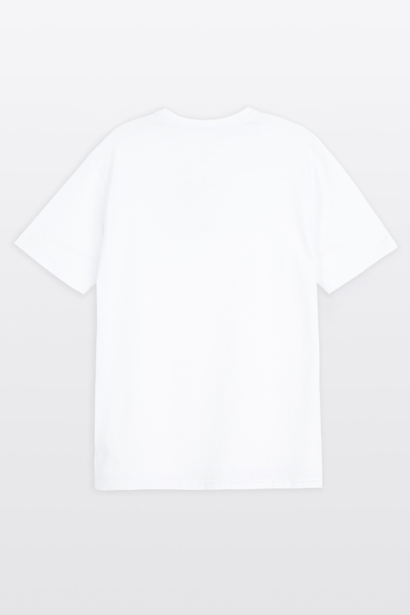 Biały t-shirt REGULAR bez nadruków