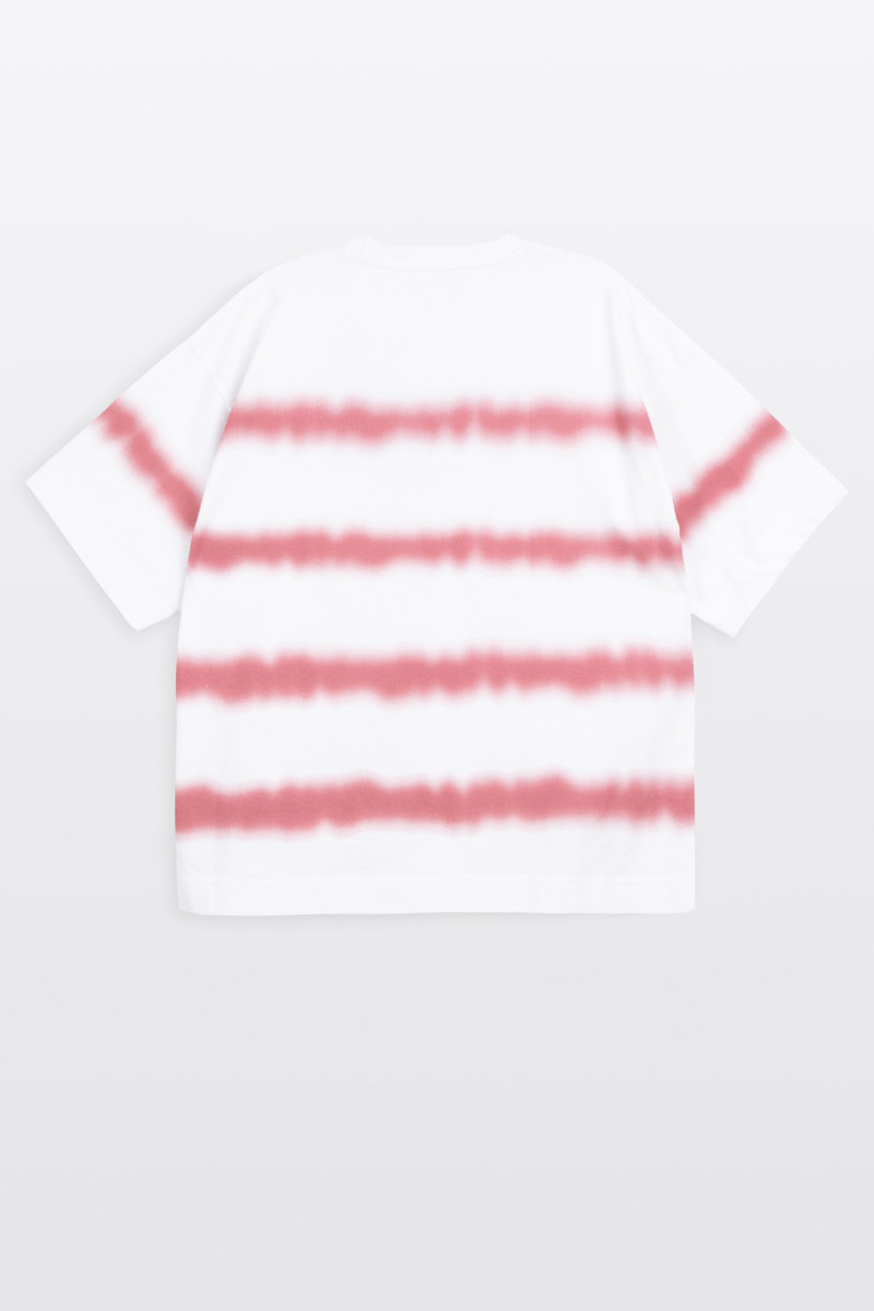 Biały t-shirt LOOSE z nadrukiem na całości