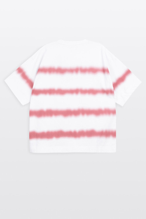 Biały t-shirt LOOSE z nadrukiem na całości