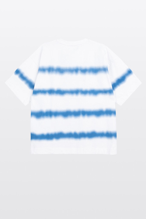 Biały t-shirt LOOSE z nadrukiem na całości