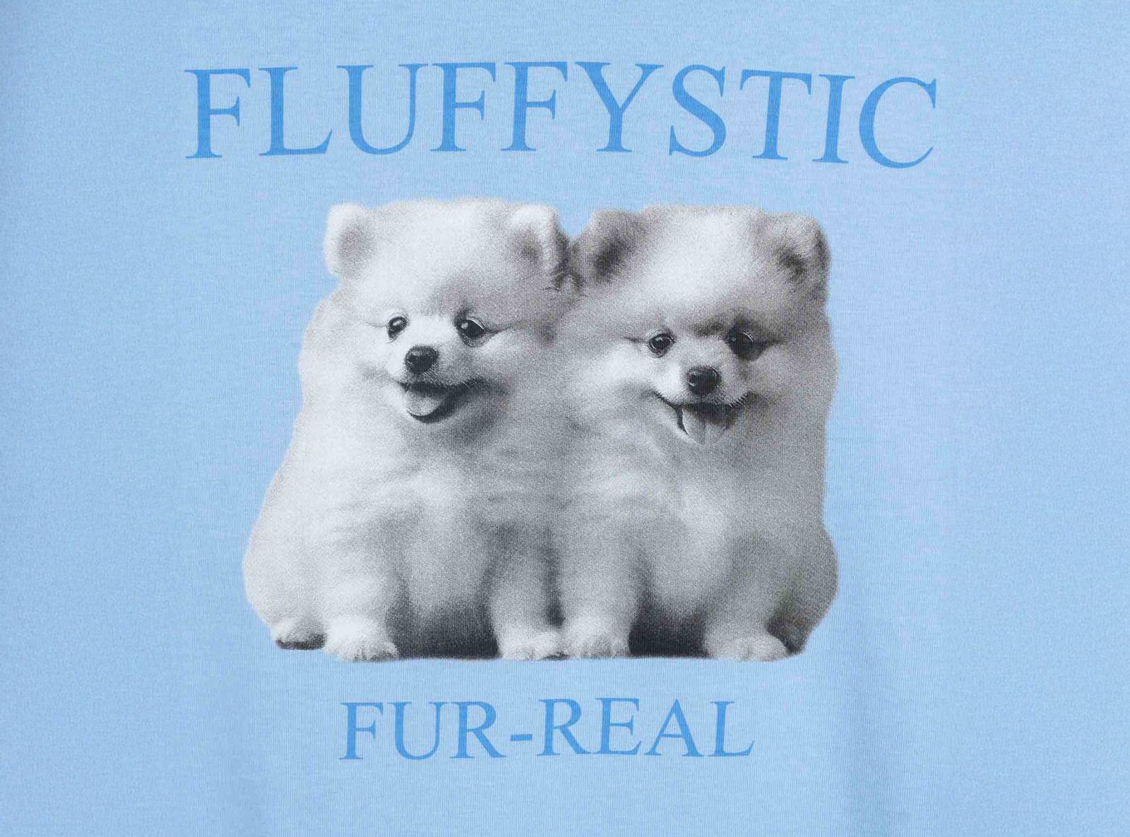 Niebieski t-shirt REGULAR z autorską grafika z przodu