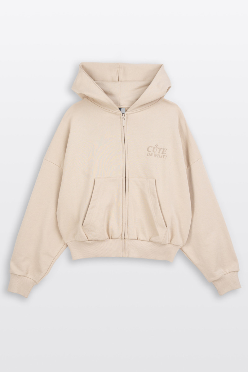 Beżowa bluza BOXY z autorską grafiką z tyłu